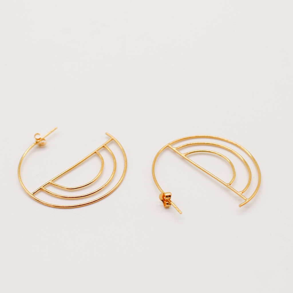 Semi circle hoop earrings