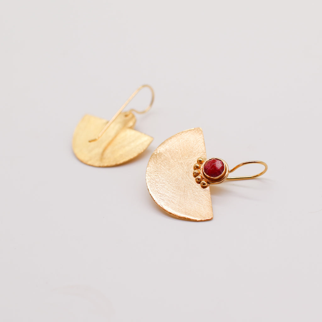 Half moon and sun earrings