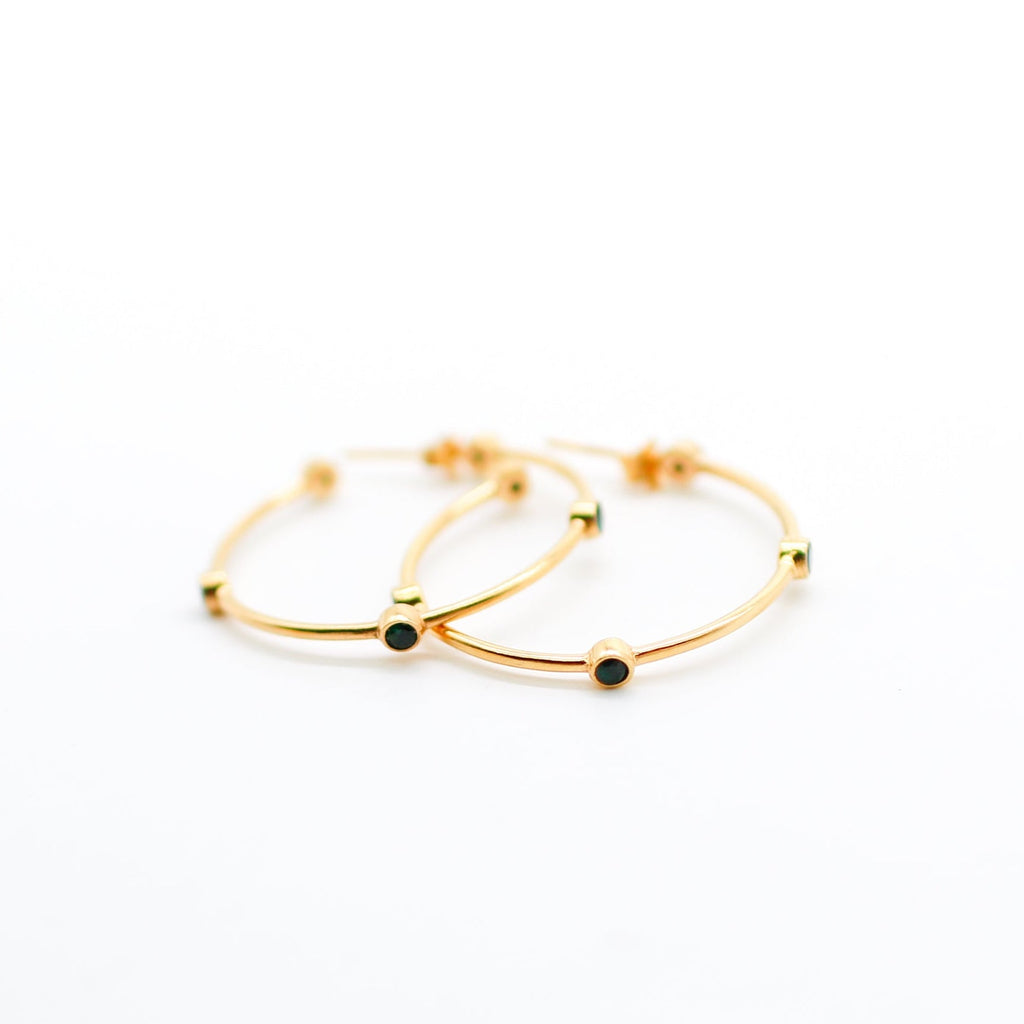 Gemstone Maasai hoop earrings