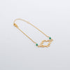 Gold bracelet with turquoise beads 