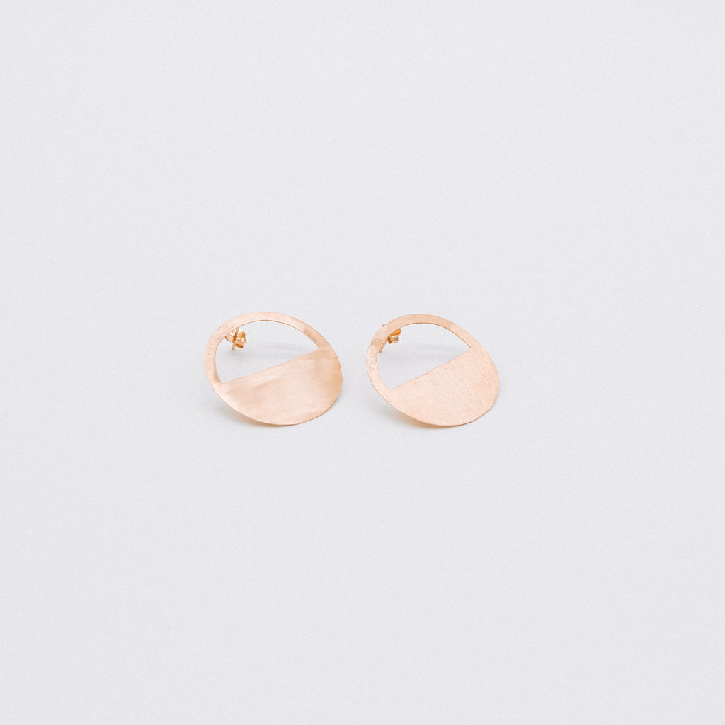Gold half circle earrings