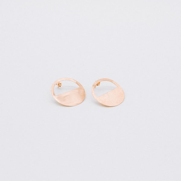 Gold half circle earrings