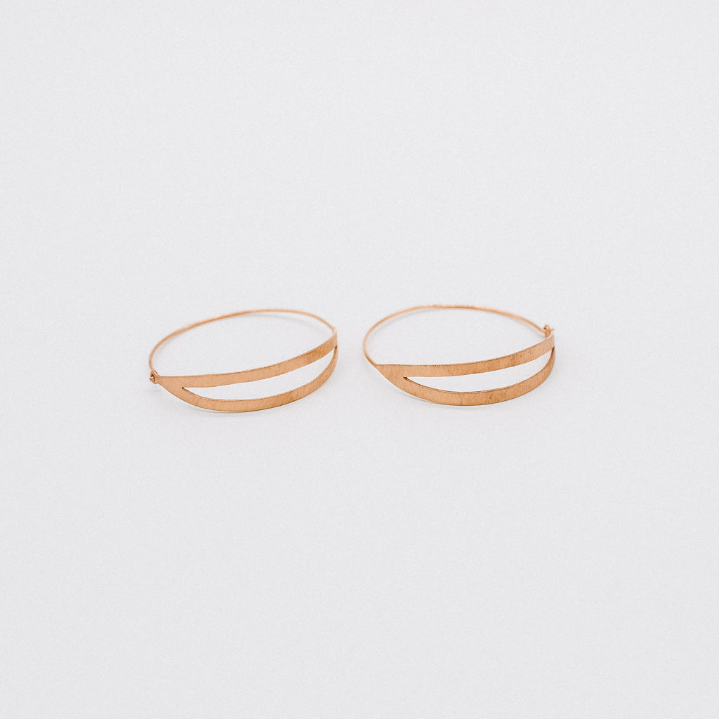Gold double hoop earrings