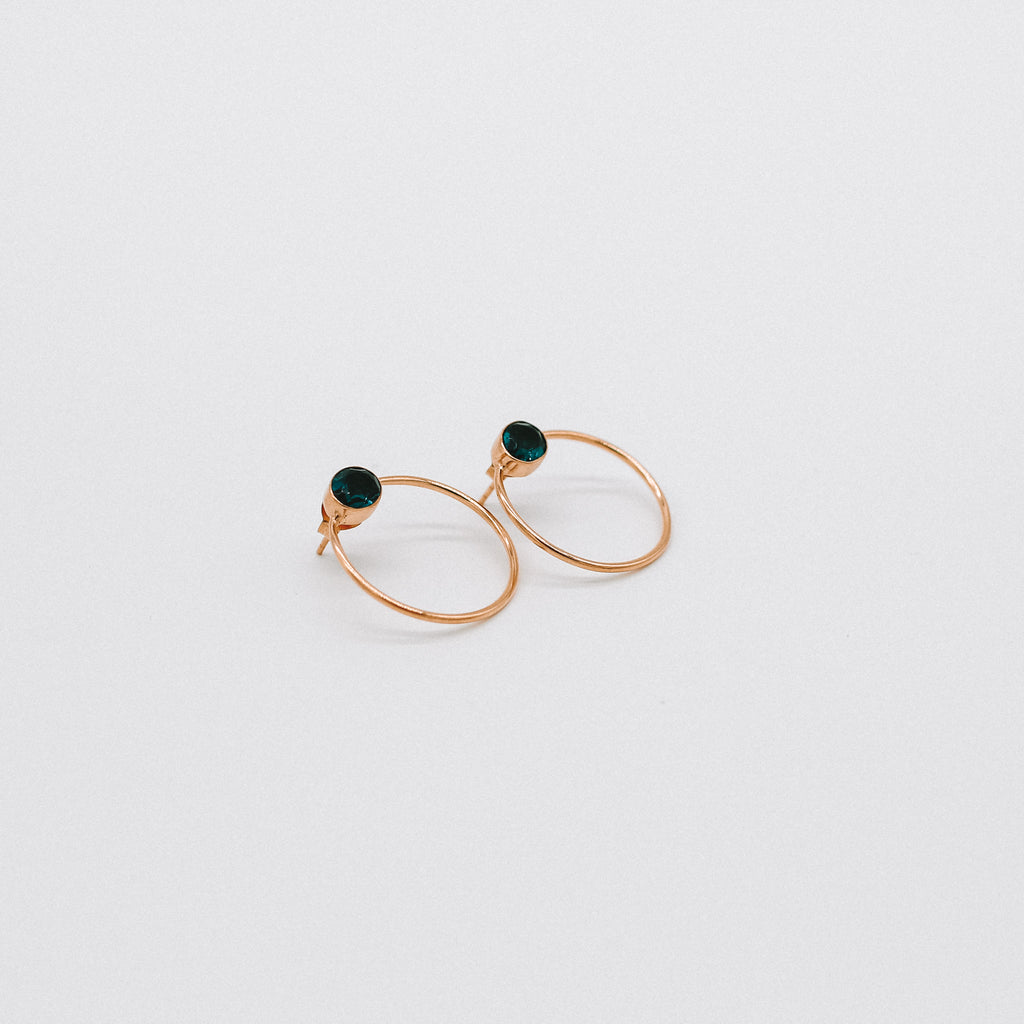 Circle stone earrings
