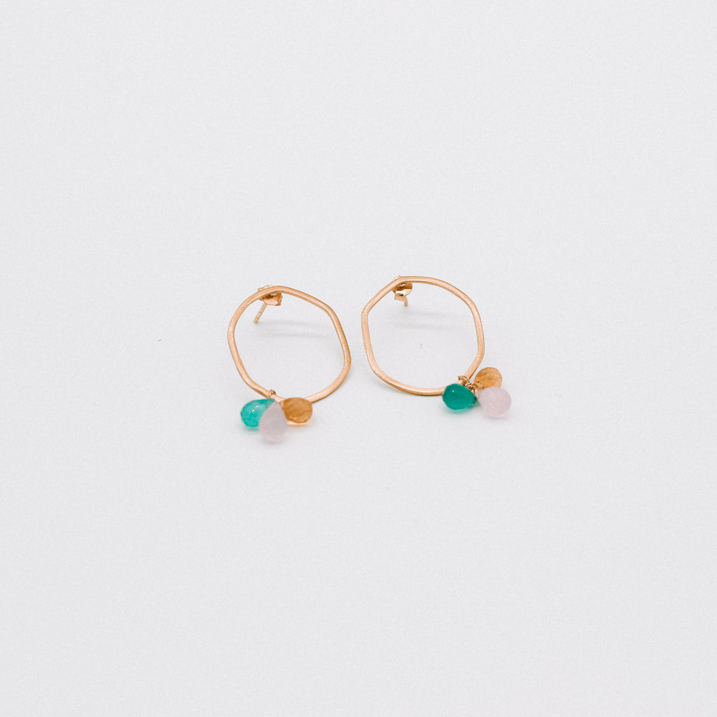 Beaten Gold droplet earrings