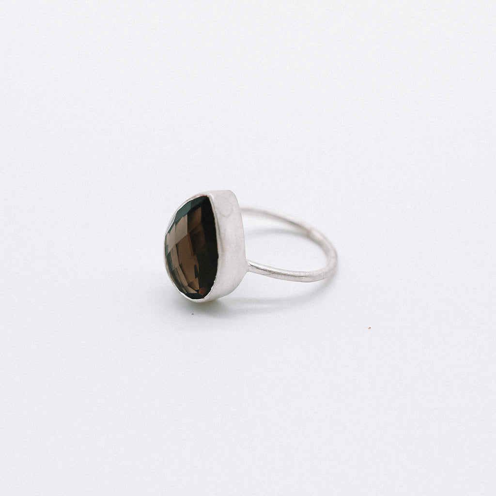 Silver teardrop ring