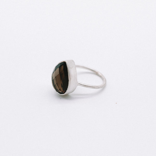Silver teardrop ring